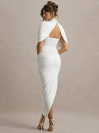 שמלת מקסי גב חצי פתוח