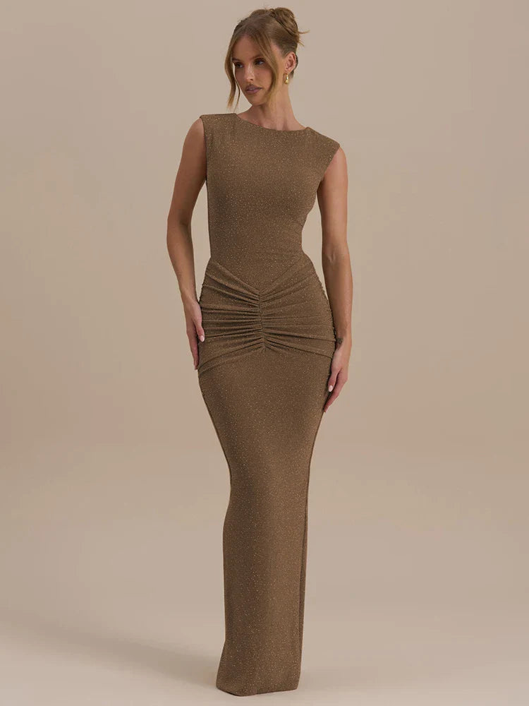 שמלת מקסי גזרה צמודה מחמיאה