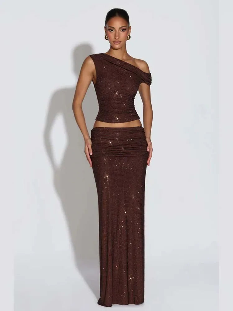 סט טופ+חצאית אלגנטית