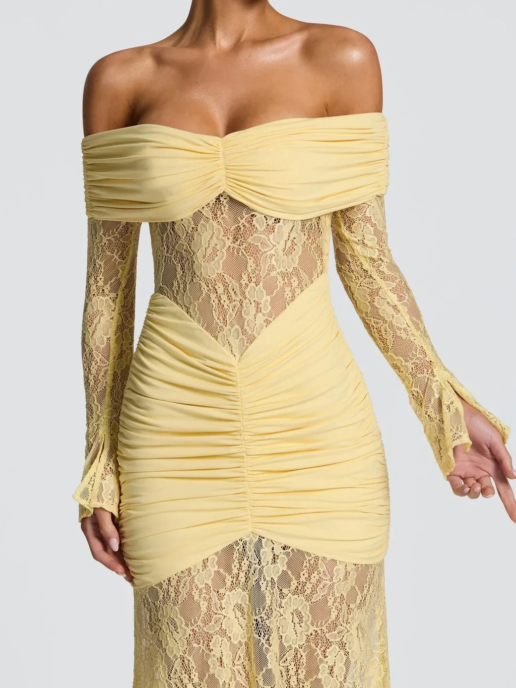 שמלת מקסי שרוולים ארוכים