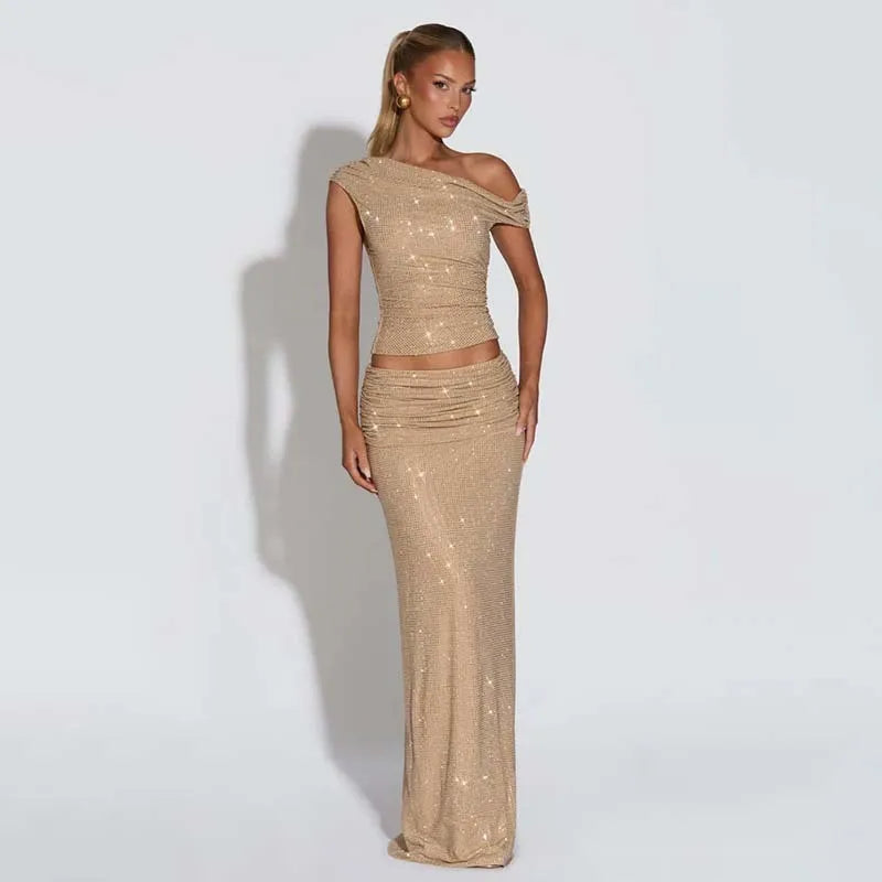 סט טופ+חצאית אלגנטית