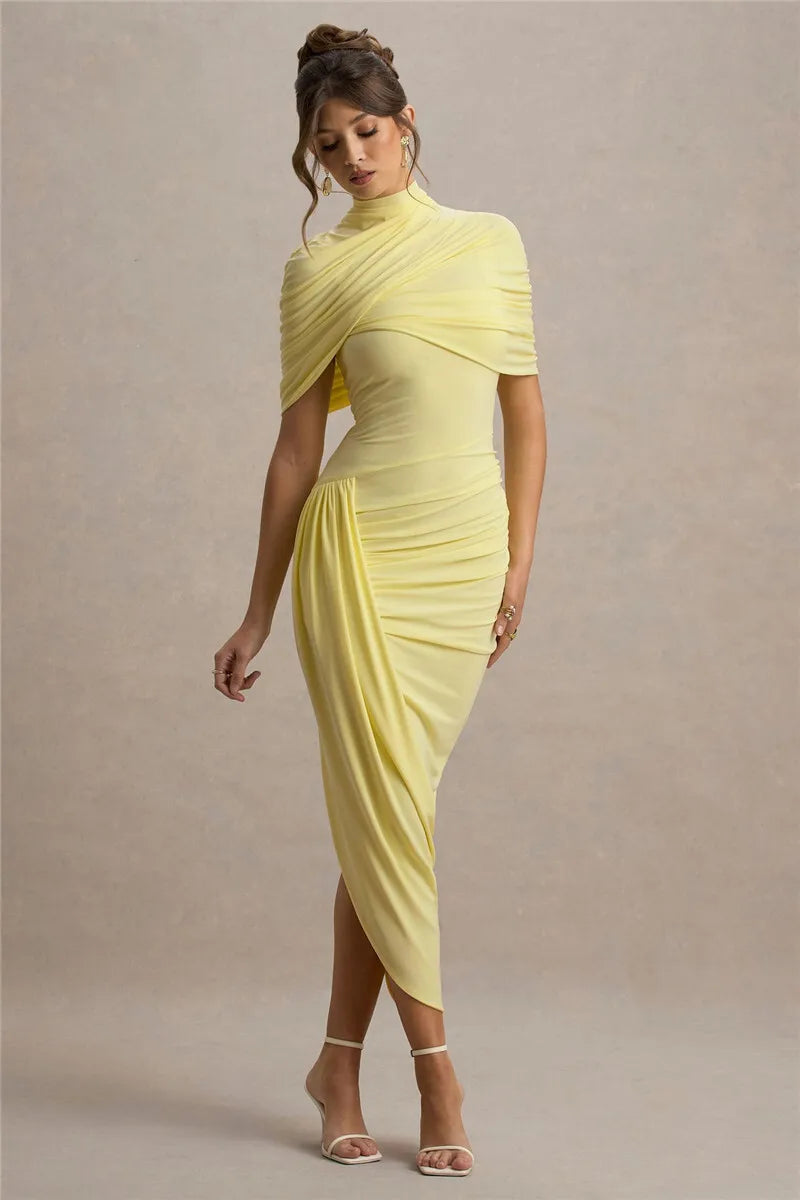 שמלת מקסי גב חצי פתוח