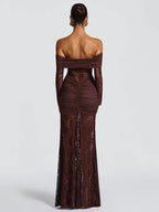 שמלת מקסי שרוולים ארוכים