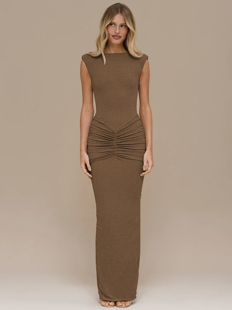 שמלת מקסי גזרה צמודה מחמיאה