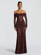 שמלת מקסי שרוולים ארוכים