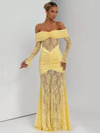 שמלת מקסי שרוולים ארוכים