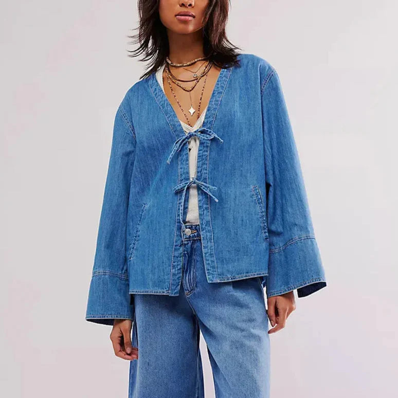 Melvin חולצת ג'ינס קשירה בסגנון וינטג'