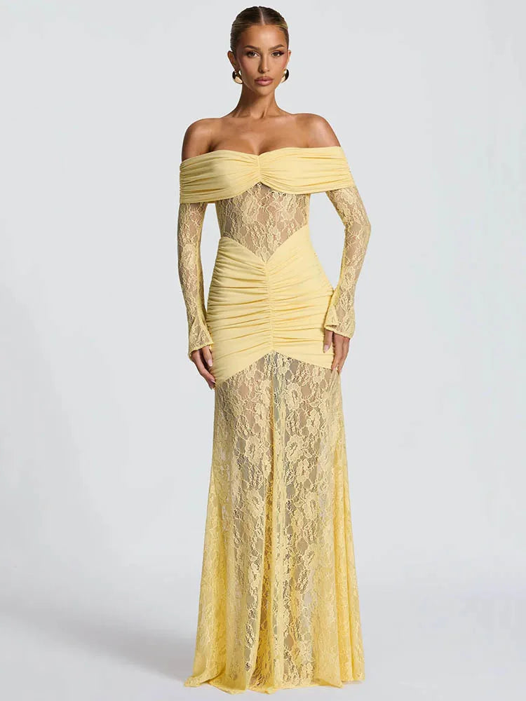 שמלת מקסי שרוולים ארוכים