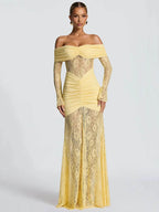 שמלת מקסי שרוולים ארוכים