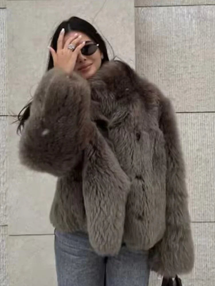 ג'קט פרווה חורפי אלגנט