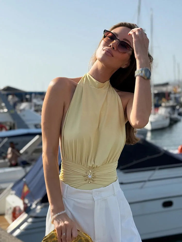 טופ אלגנט צווארון גבוה קלאסי