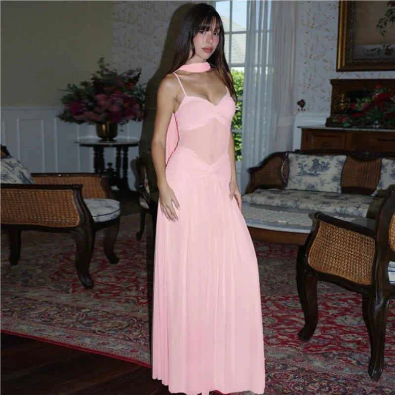 שמלת מקסי כתפיות צרות