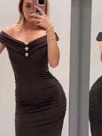 שמלת ערב סטרפלס אלגנט