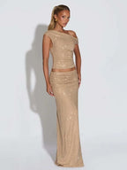 סט טופ+חצאית אלגנטית