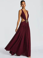 שמלת ערב אלגנטית עם מחשוף