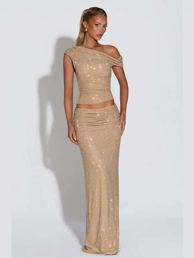 סט טופ+חצאית אלגנטית