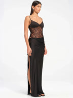 שמלת מקסי סטרפלס