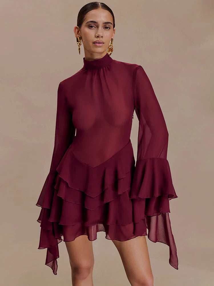 שמלת ראפלס מיני