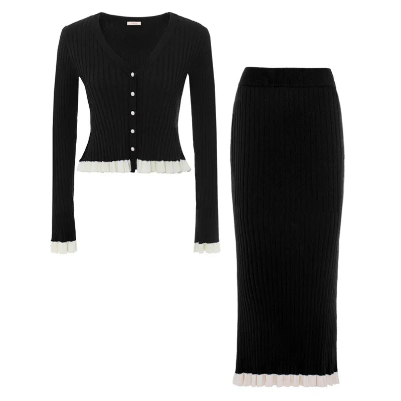 סט חצאית וחולצה סטייל אלגנט