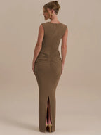 שמלת מקסי גזרה צמודה מחמיאה