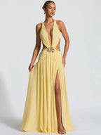 שמלת ערב אלגנטית עם מחשוף