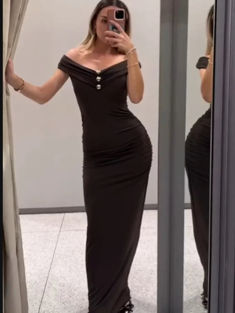 שמלת ערב סטרפלס אלגנט