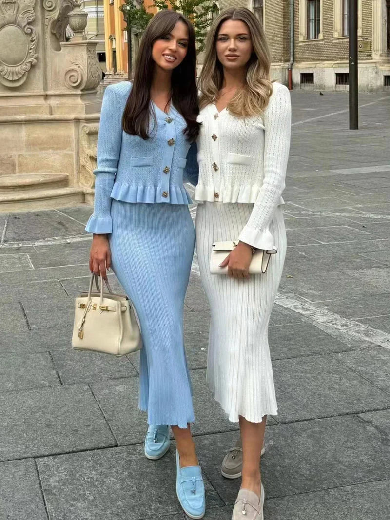 סט חצאית וחולצה סטייל אלגנט