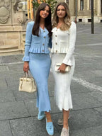 סט חצאית וחולצה סטייל אלגנט