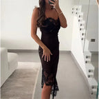 שמלת סאטן מידי אלכסונית