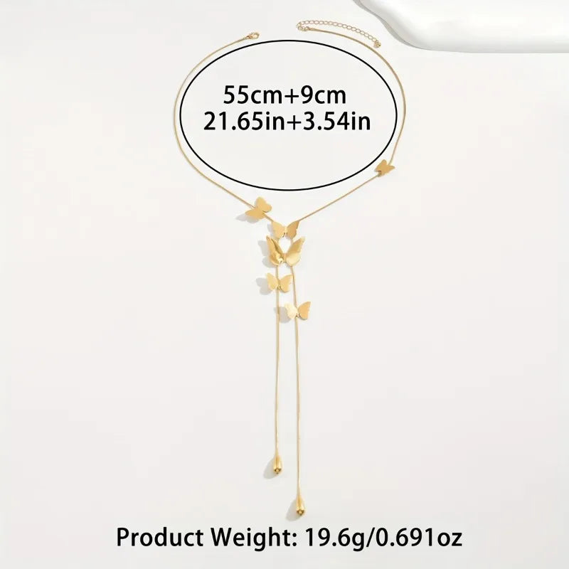 שרשרת פרפרים מוזהבת