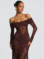 שמלת מקסי שרוולים ארוכים