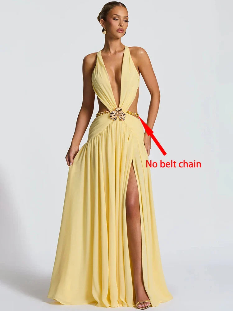 שמלת ערב אלגנטית עם מחשוף