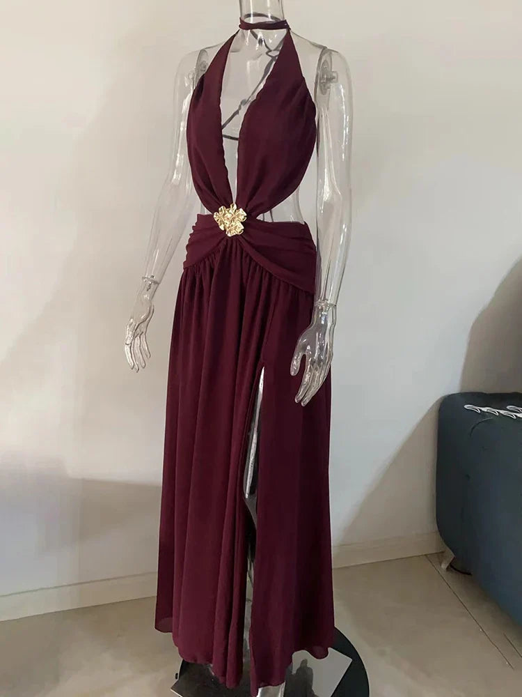 שמלת ערב אלגנטית עם מחשוף