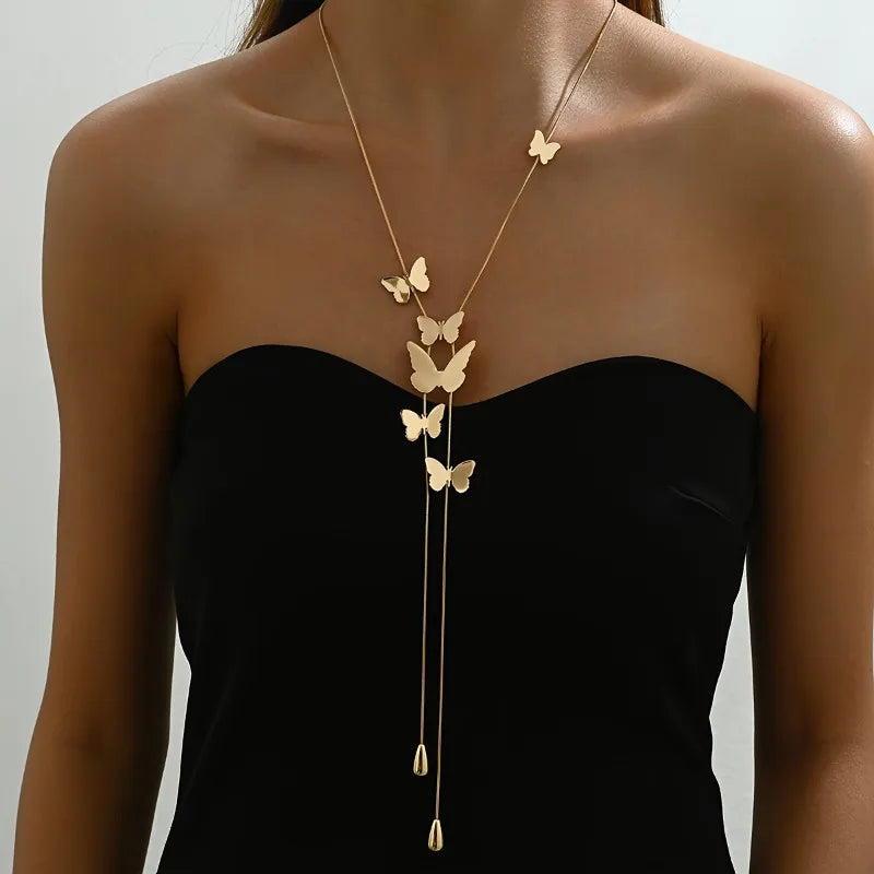 שרשרת פרפרים מוזהבת