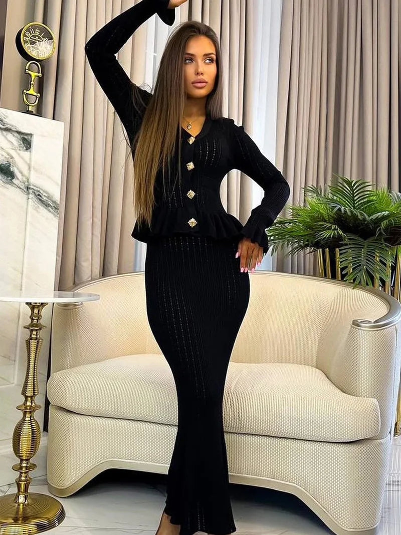 סט חצאית וחולצה סטייל אלגנט